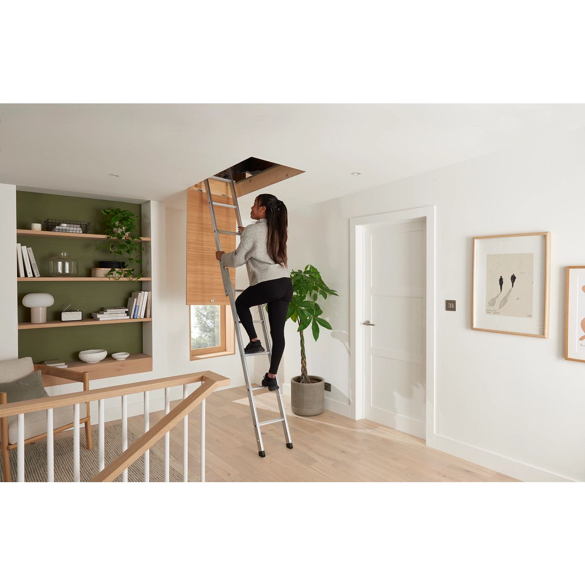 Werner Spacemaker 2 Section Aluminium Loft Ladder - Image 3