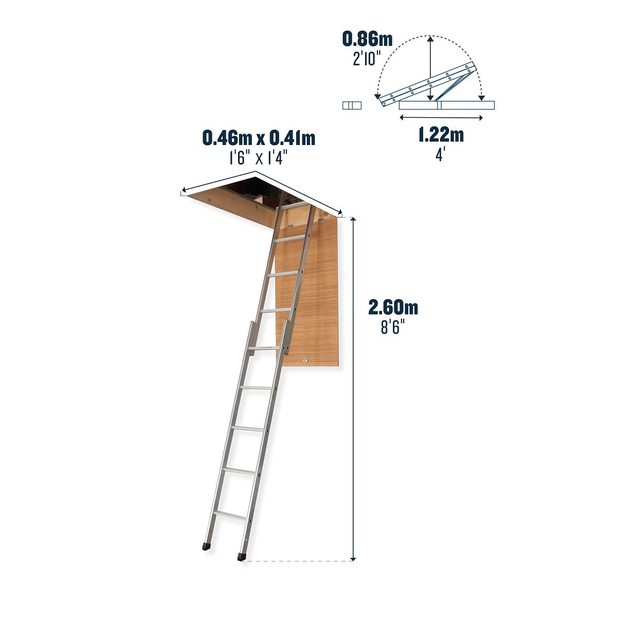 Werner Spacemaker 2 Section Aluminium Loft Ladder - Image 7