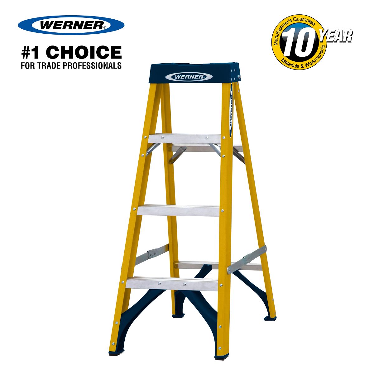 Werner Trade Fibreglass Swingback Step Ladders - Image 25