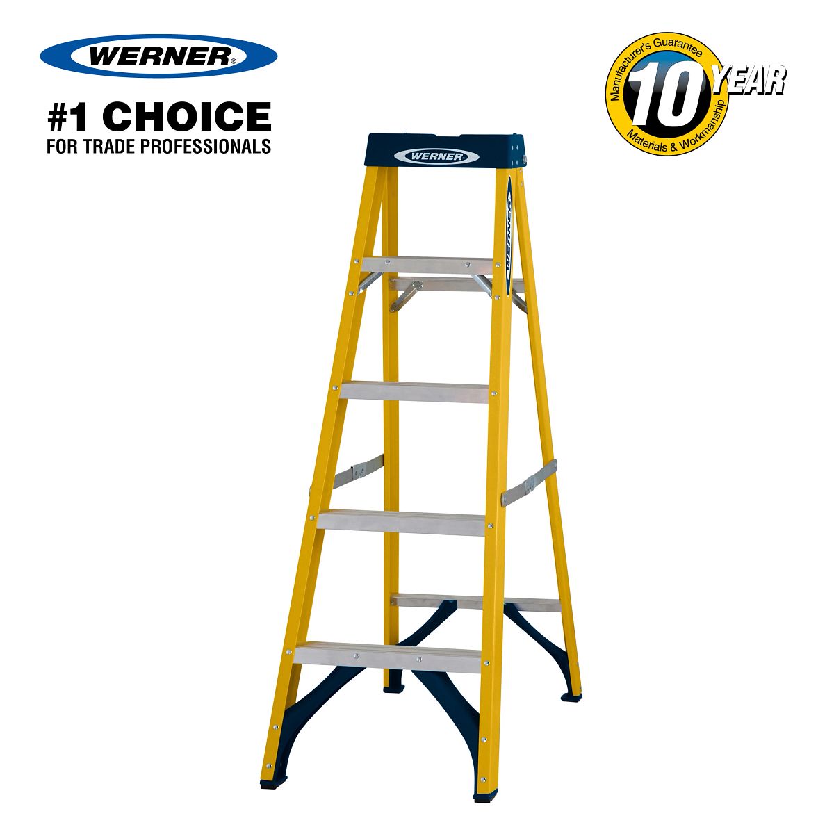 Werner Trade Fibreglass Swingback Step Ladders - Image 20