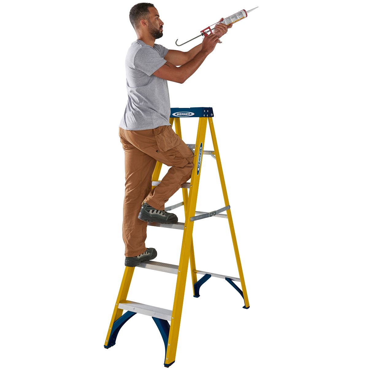 Werner Trade Fibreglass Swingback Step Ladders - Image 19