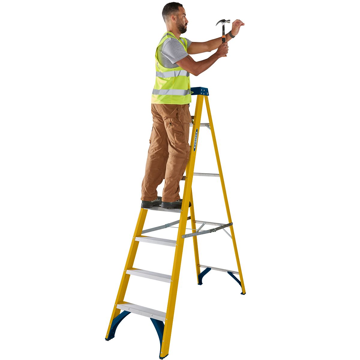 Werner Trade Fibreglass Swingback Step Ladders - Image 16