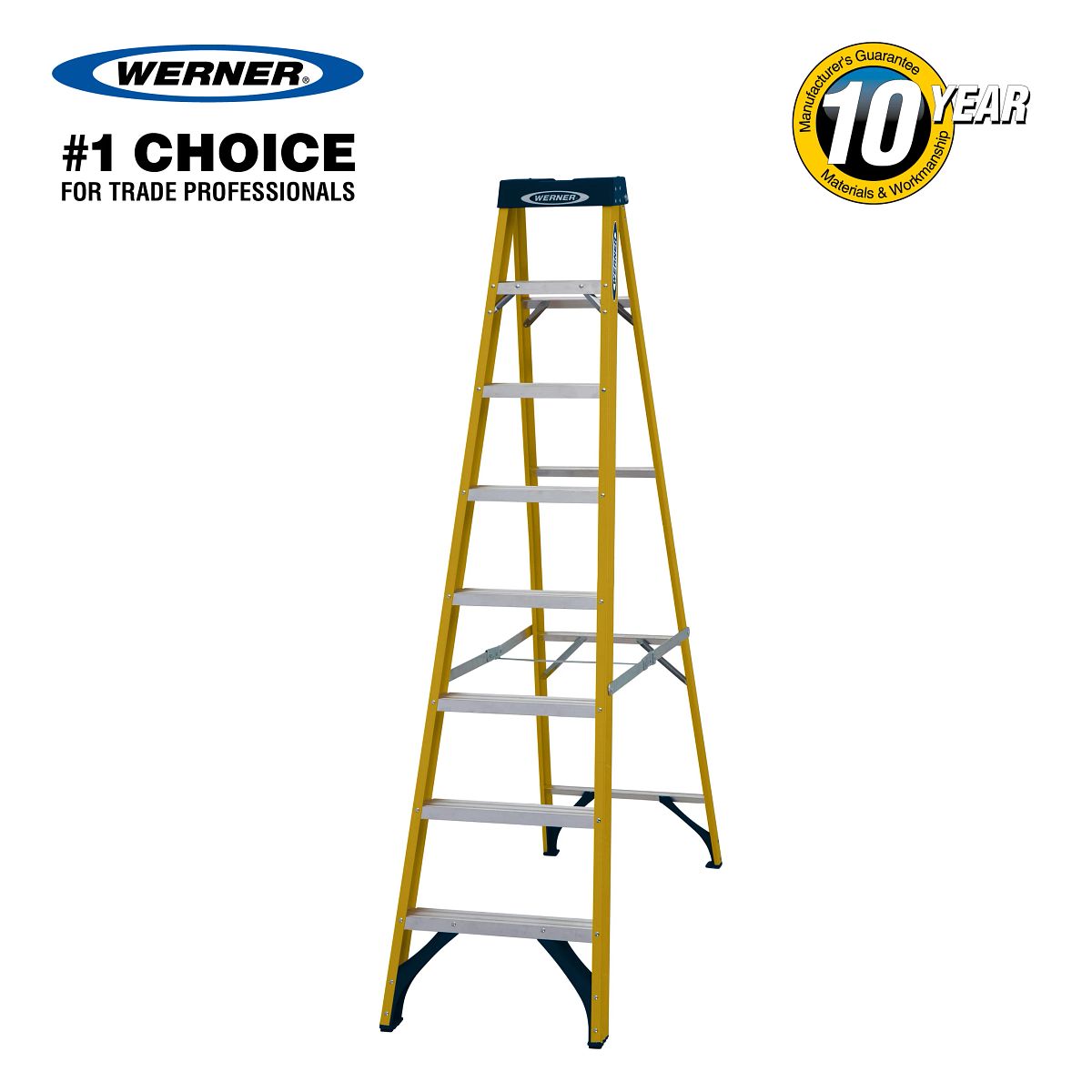 Werner Trade Fibreglass Swingback Step Ladders - Image 12