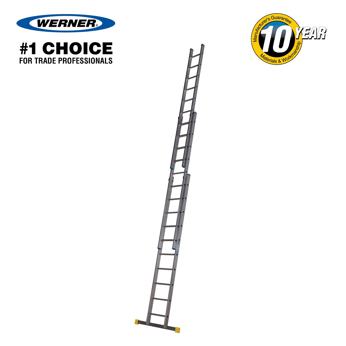 Werner 3 Section D Rung Extension Ladder
