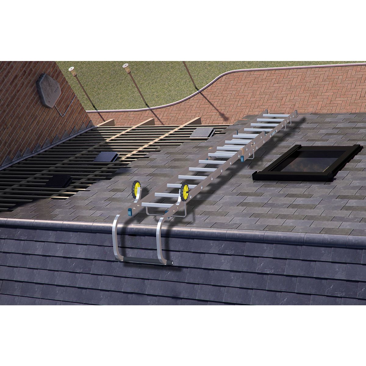 Werner Aluminium 2 Section Extending Roof Ladder - Image 5