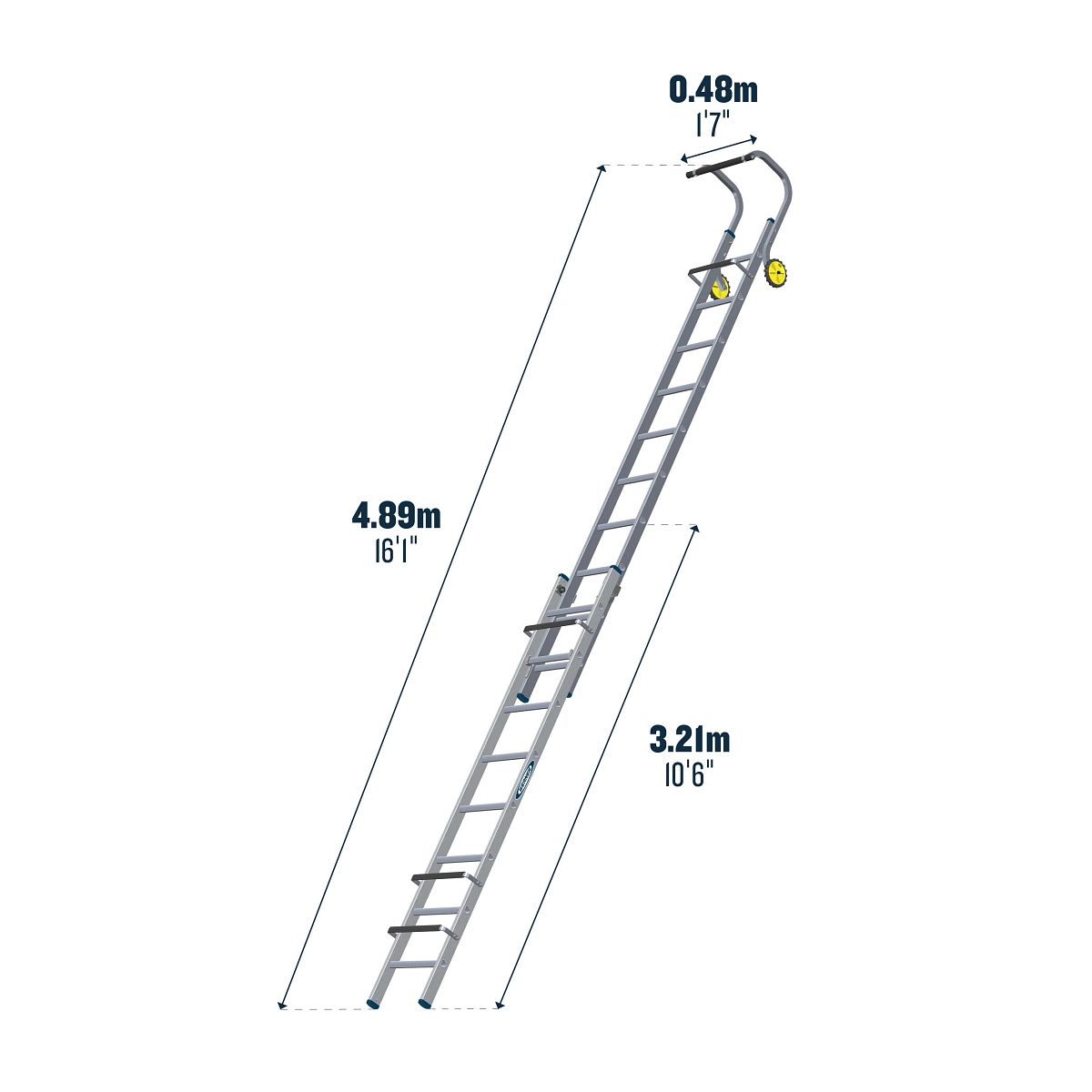 Werner Aluminium 2 Section Extending Roof Ladder - Image 8
