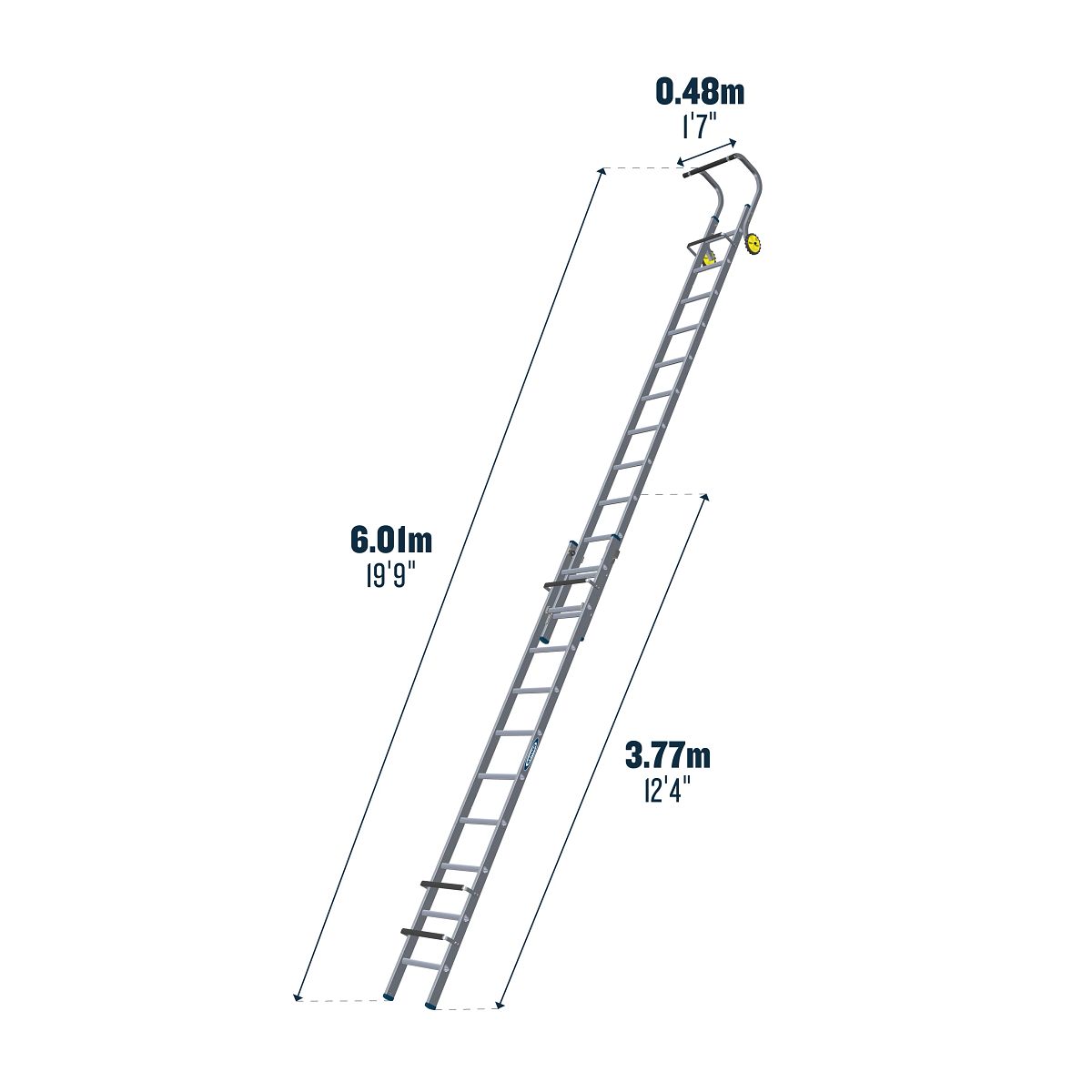 Werner Aluminium 2 Section Extending Roof Ladder - Image 10