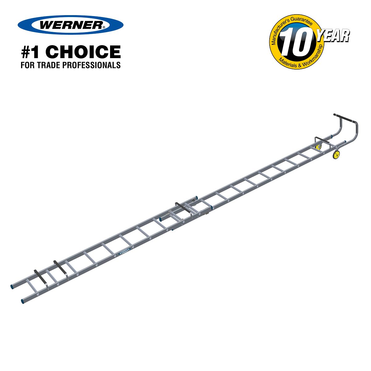 Werner Aluminium 2 Section Extending Roof Ladder - Image 13