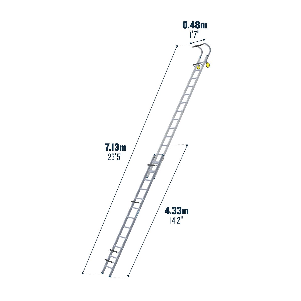 Werner Aluminium 2 Section Extending Roof Ladder - Image 14