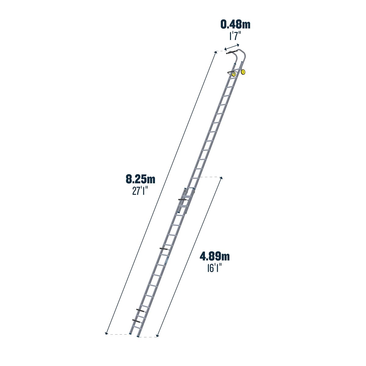 Werner Aluminium 2 Section Extending Roof Ladder - Image 18