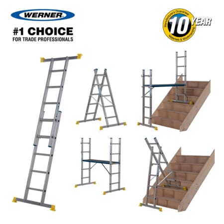 Werner 5 Way Combination Ladder with Platform