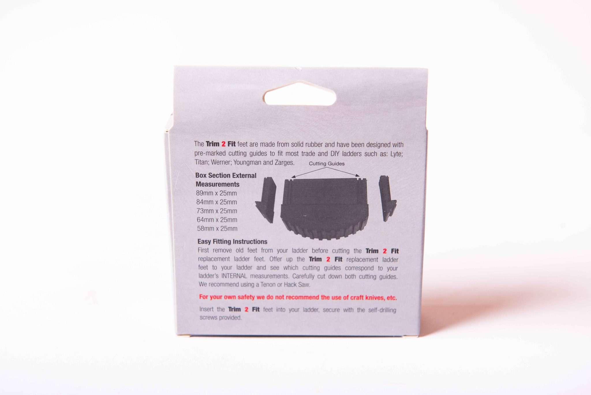 Laddermat Universal Trim2Fit Rubber Feet for Box Section Ladders - Image 6