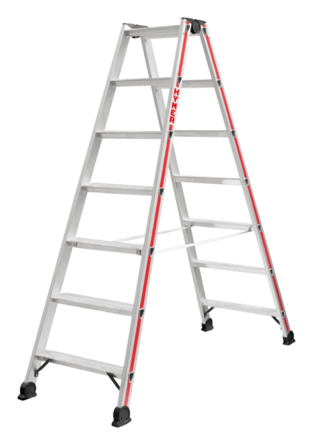 Hymer Red Line Double-Sided Step Ladder (4024) - Image 4