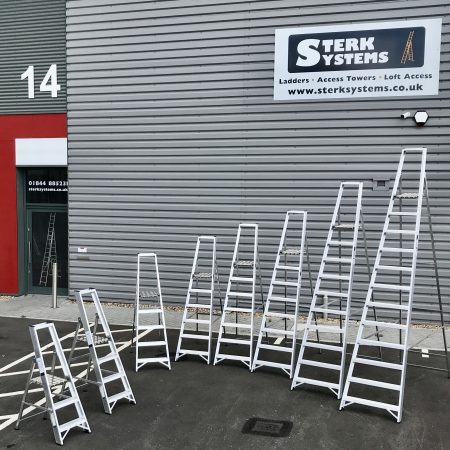 Sterk Systems Aluminium Platform Stepladders for Trade, DIY and EN131-professional use