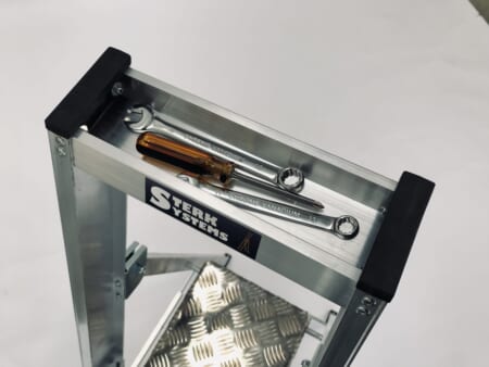 Integrated Tool Tray / platform steps