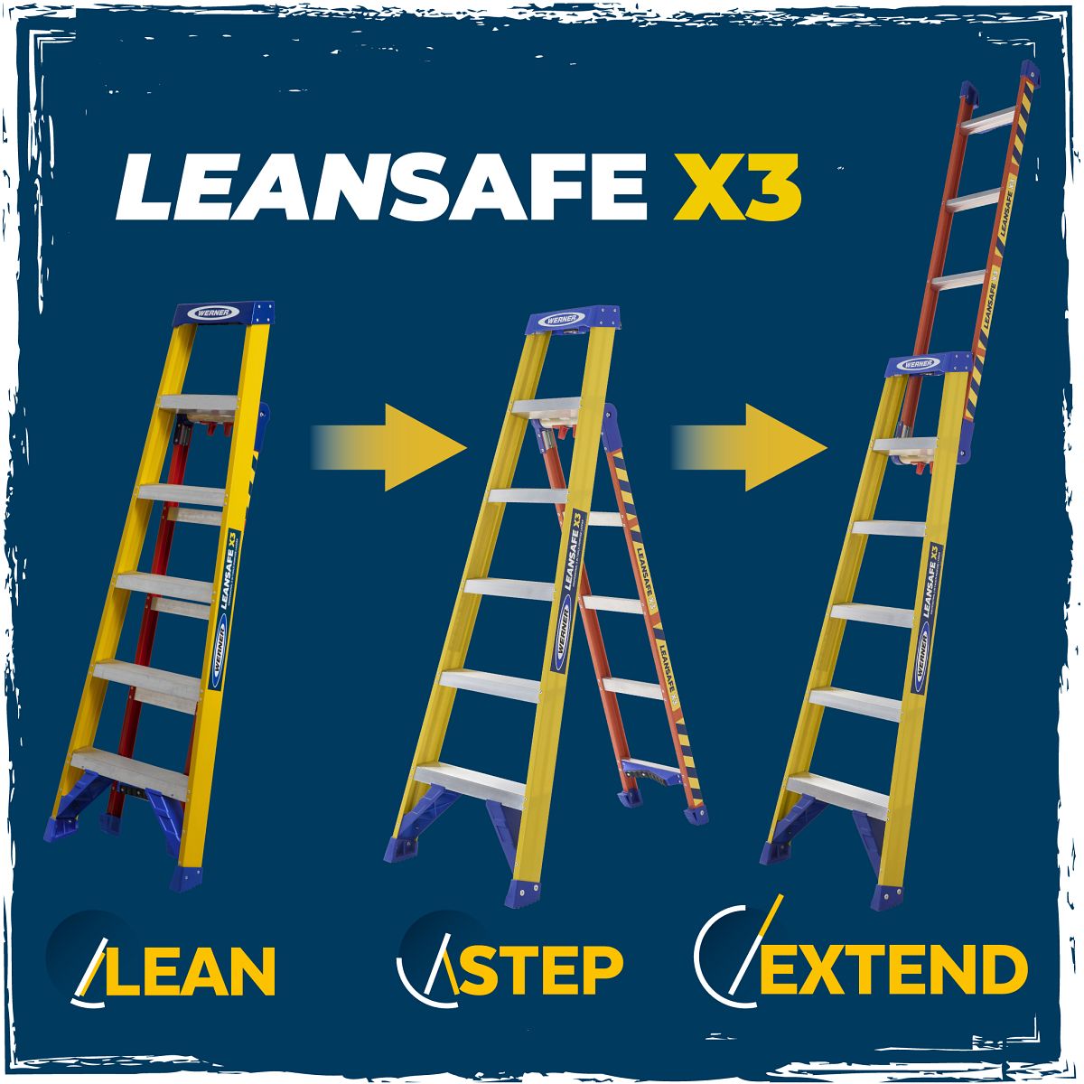 Werner LEANSAFE X3 Fibreglass Multi-Purpose Ladder - Image 8