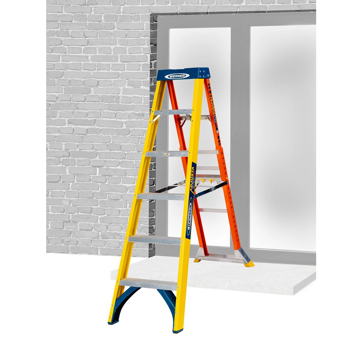 Werner Adjustastep Pro Fibreglass Step Ladder - Image 7