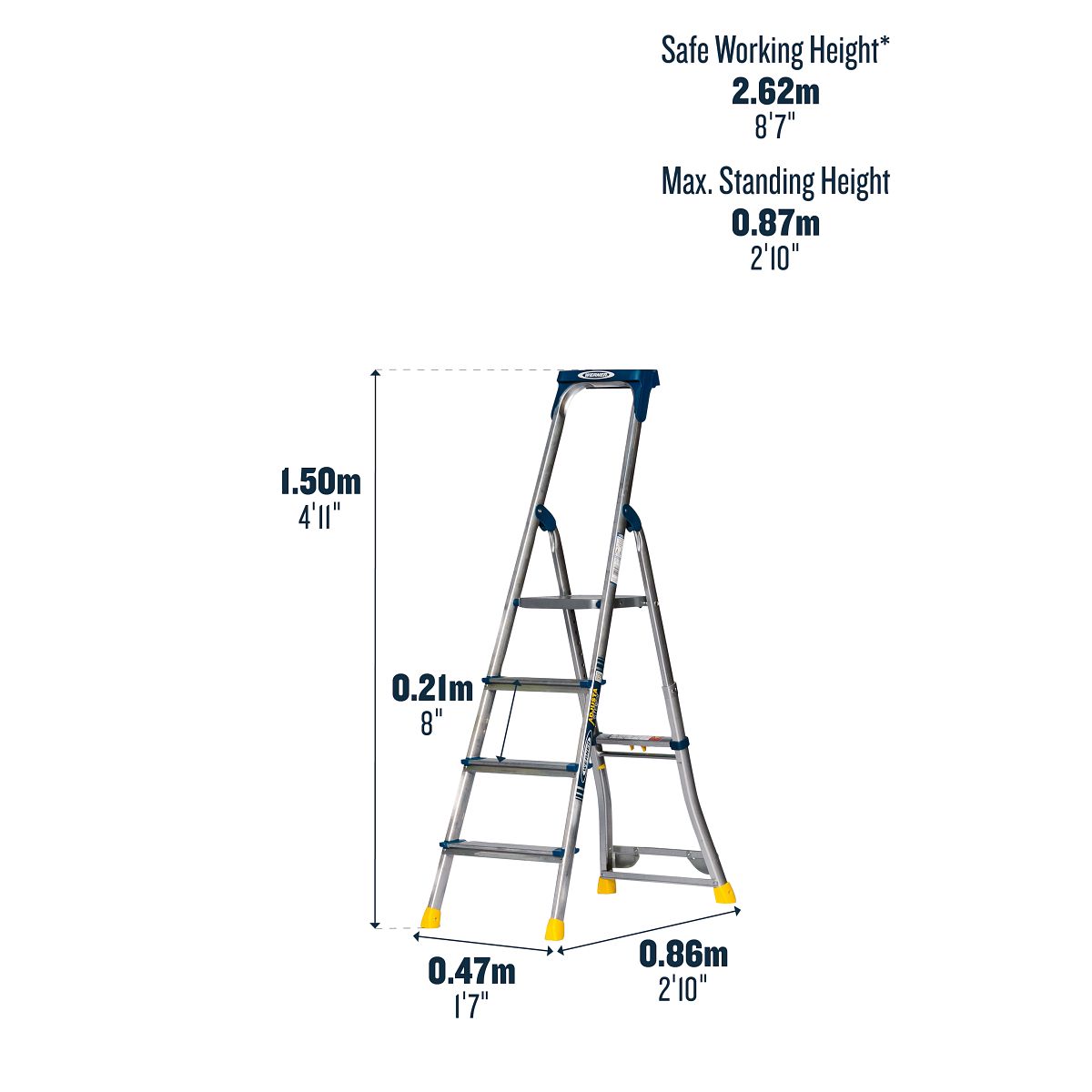 Werner Adjustastep Pro Aluminium Step Ladder - Image 2
