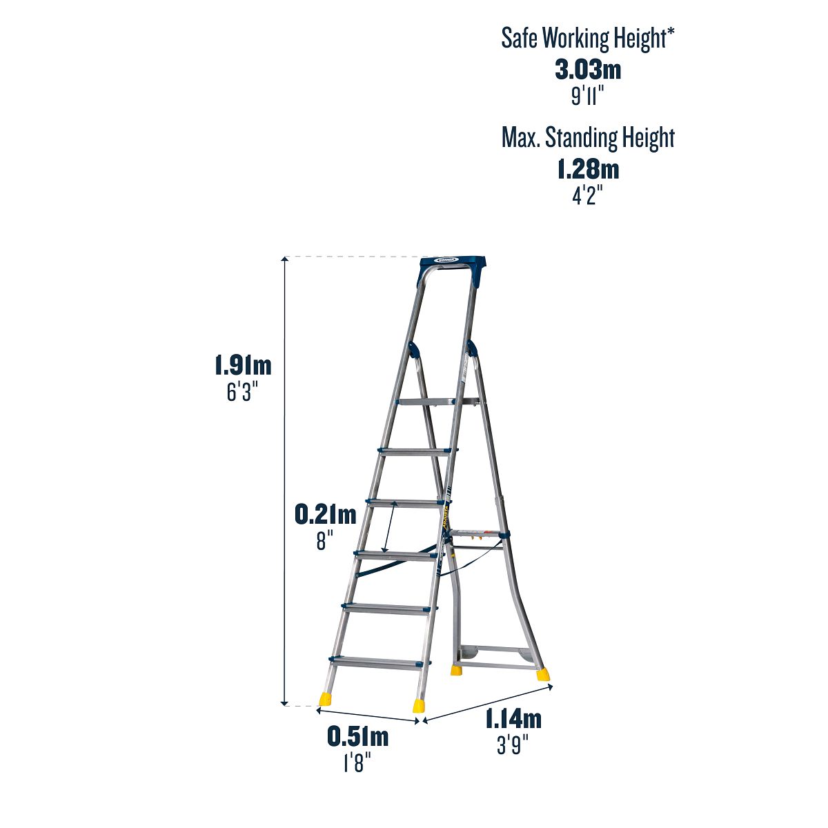 Werner Adjustastep Pro Aluminium Step Ladder - Image 23
