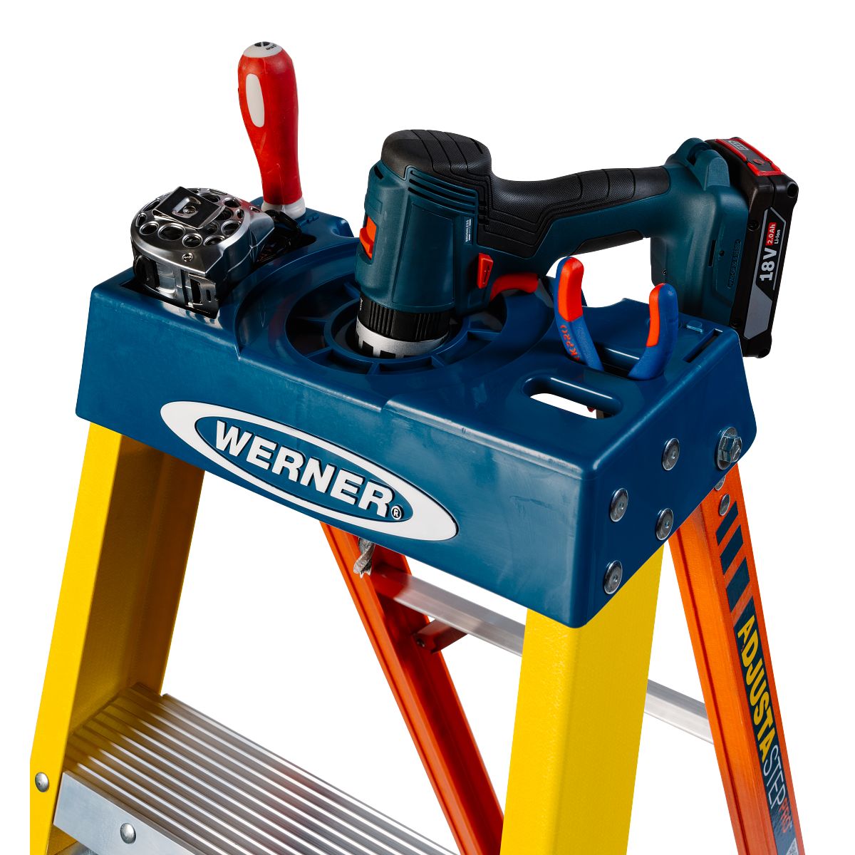 Werner Adjustastep Pro Fibreglass Step Ladder - Image 16